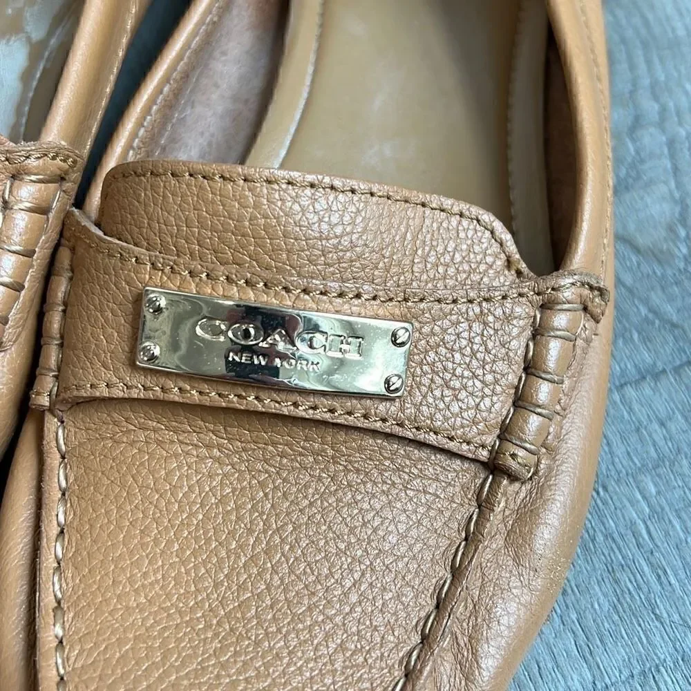 Coach Fredrica Loafers Pebbled Leather Size 6.5B Slip On Flats